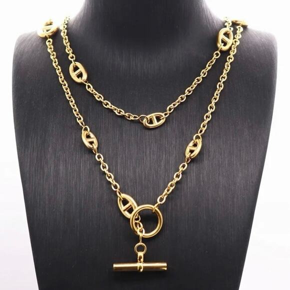 Multilayer Luxury Gold Plated Necklace - Picture 1 of 8